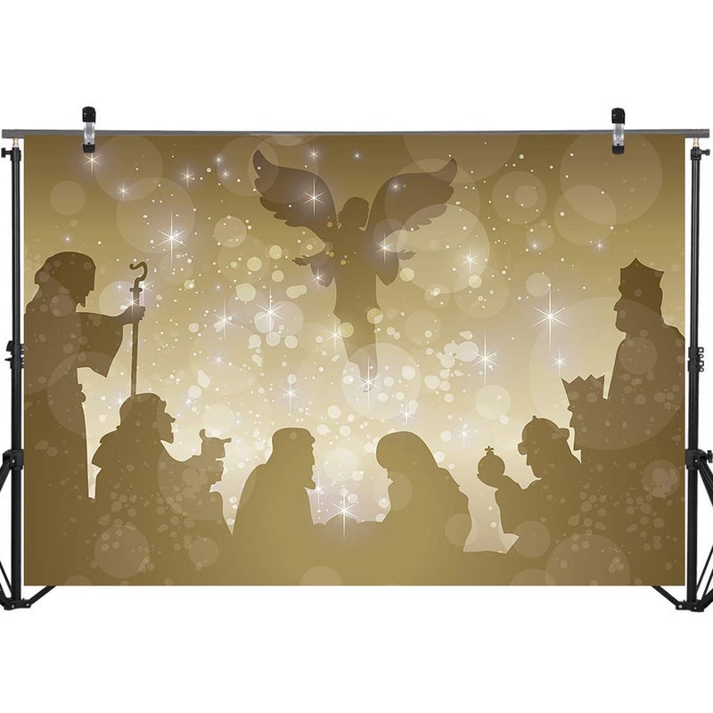 Mocsicka خلفية موكسيكا لميلاد يسوع 7x5 قدم ليلية عيد الميلاد مشهد الميلاد خلفية تصوير طفل المسيح ميلاد يسوع لافتة خلفيات الصور - Image 5